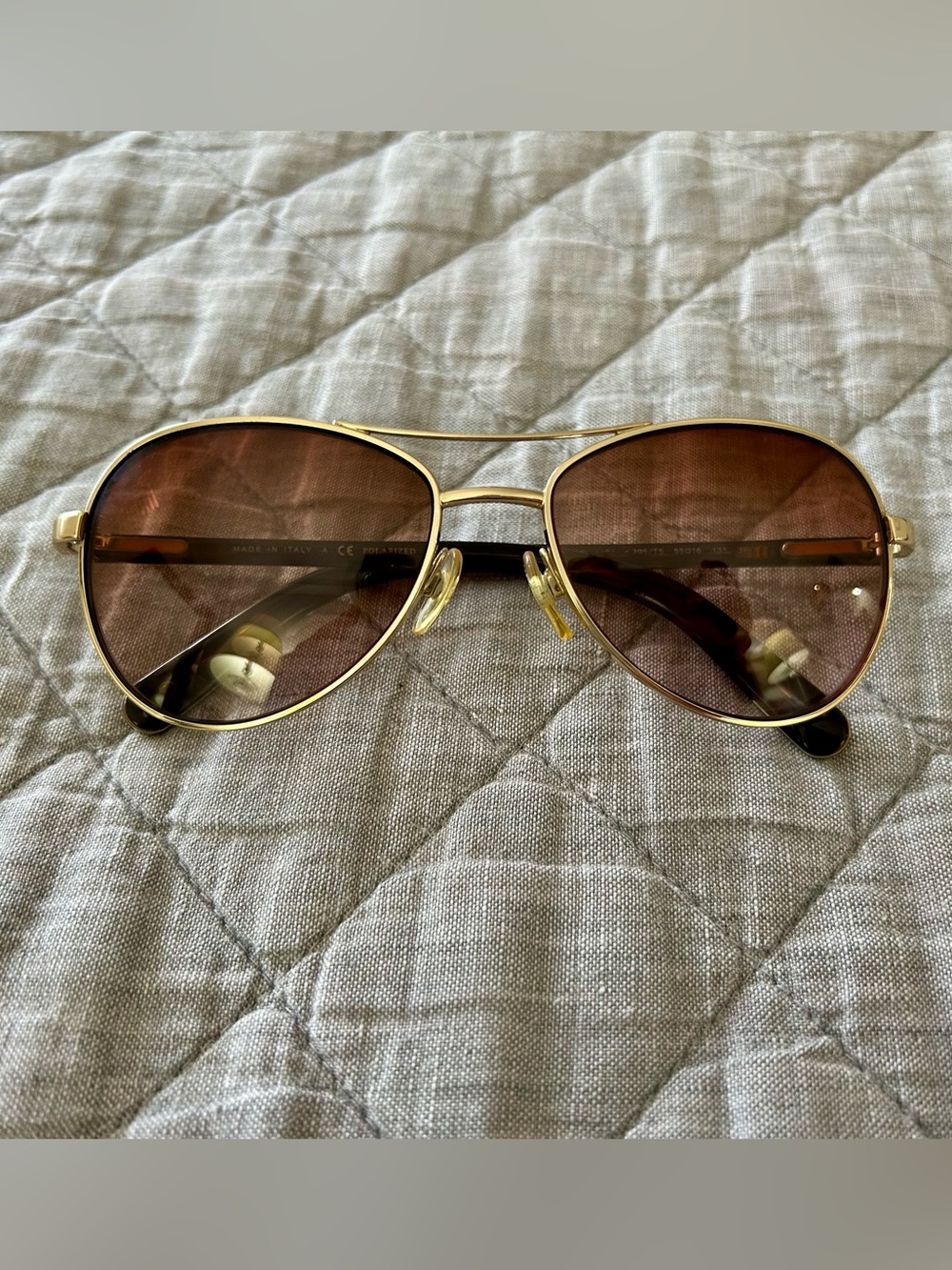 CHANEL Polarized Gold Aviator Sunglasses 4201 Full Set Italy - Picture 3 of 16
